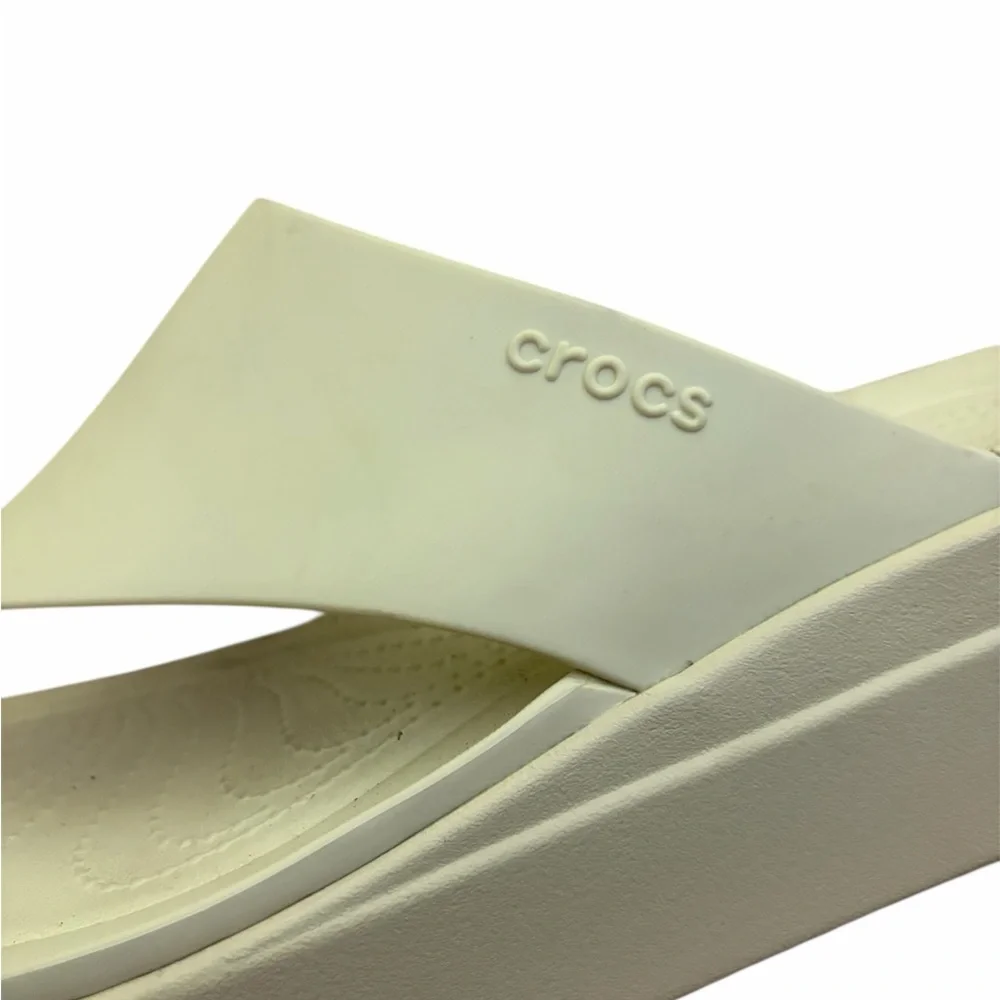 CROCS Lite Ride Brooklyn Bone Women's‎ wedge Sandals Sz 9